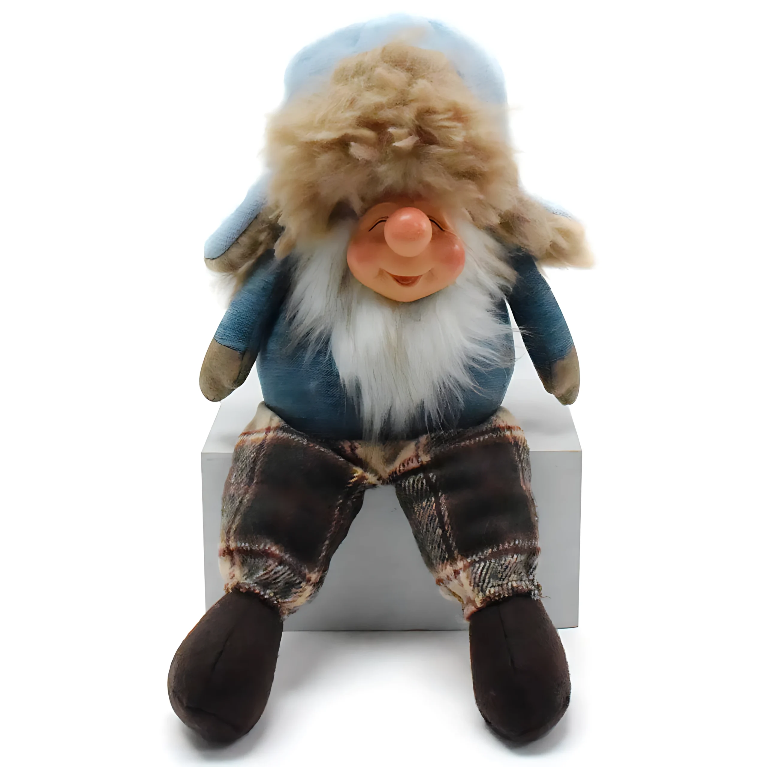 Stuffed Sitting Christmas Santa Gnomes with Winter Hat