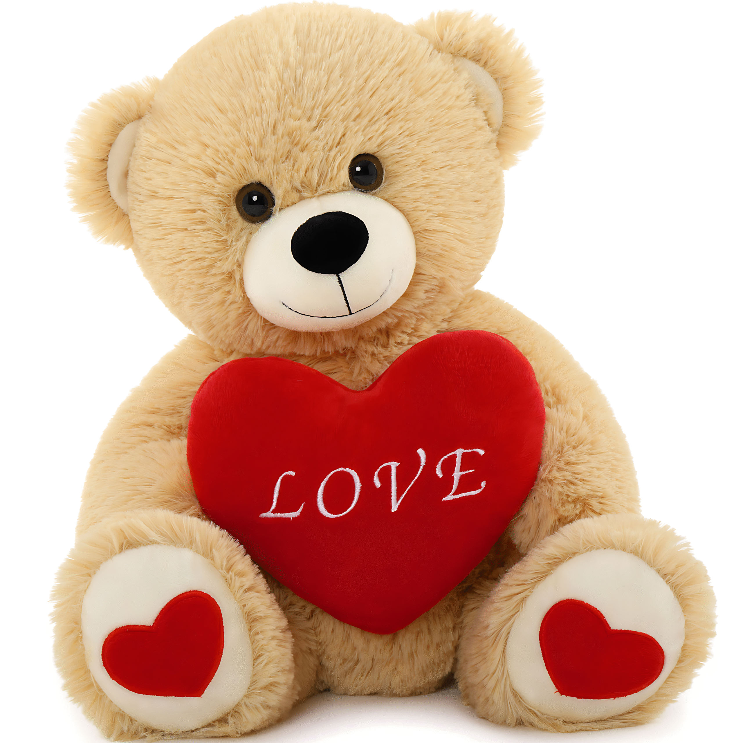 Soft Plush Stuffed Toy Brown Animal Red Heart Teddy Bear