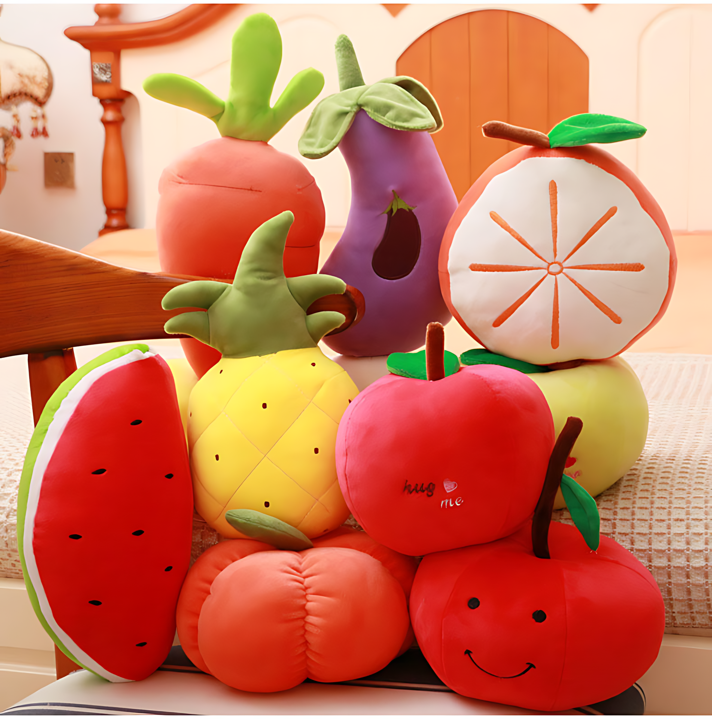 Cute Cartoon Plush Toys Soft Anime Fruit Stuffed Pillow Dolls