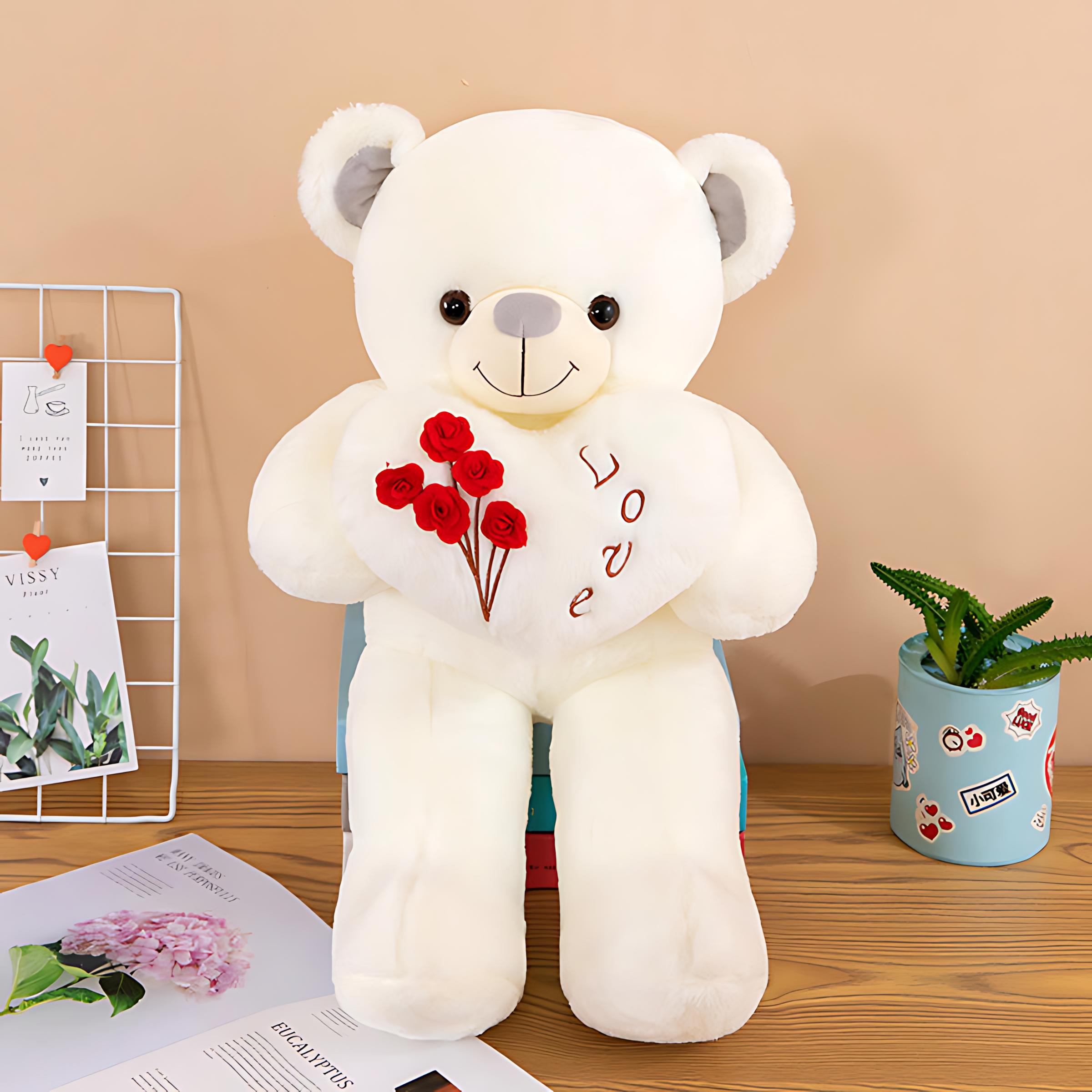 Large Cute Hugging Bear Plush Toy
