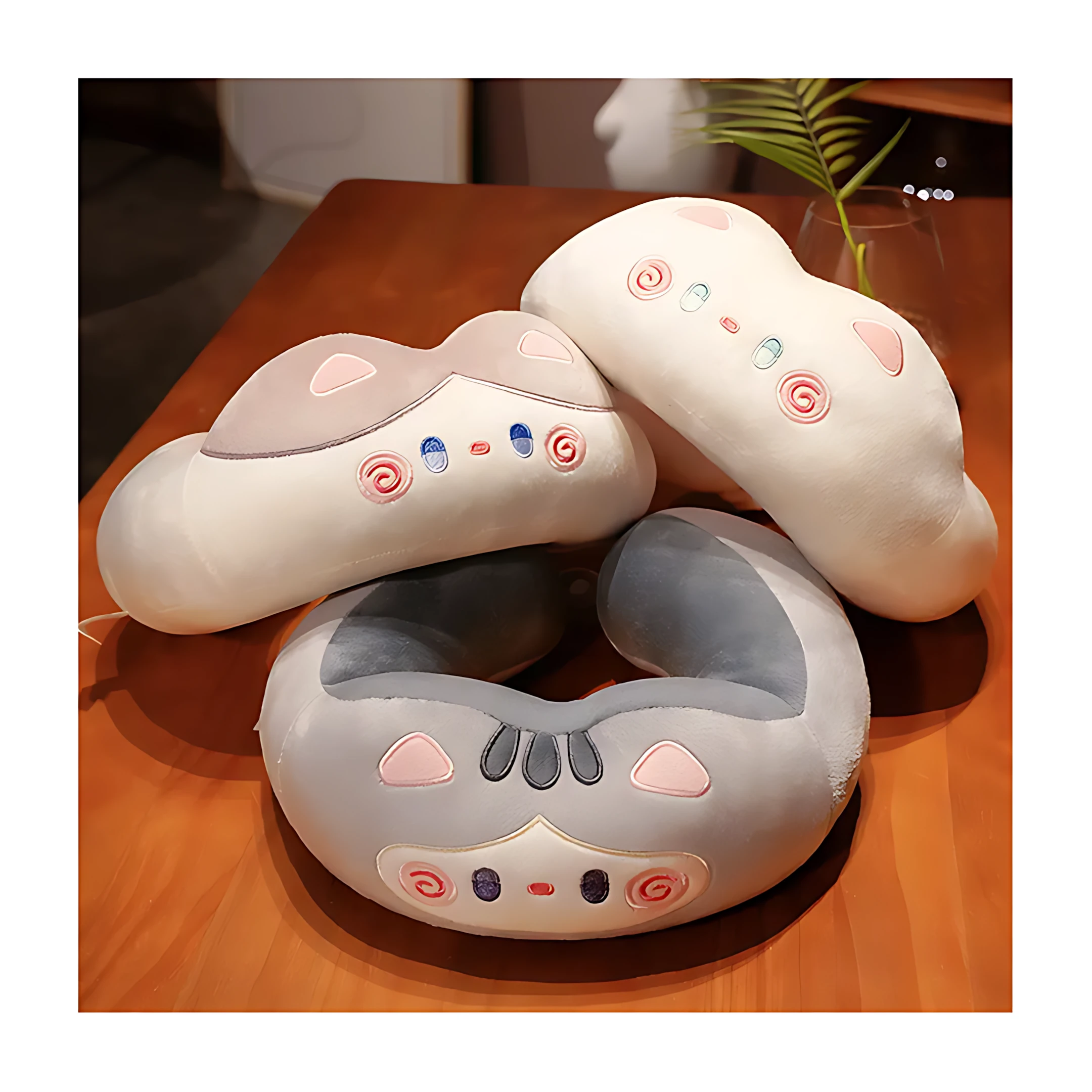 Cute cat pattern memory foam U-shaped neck pillow
