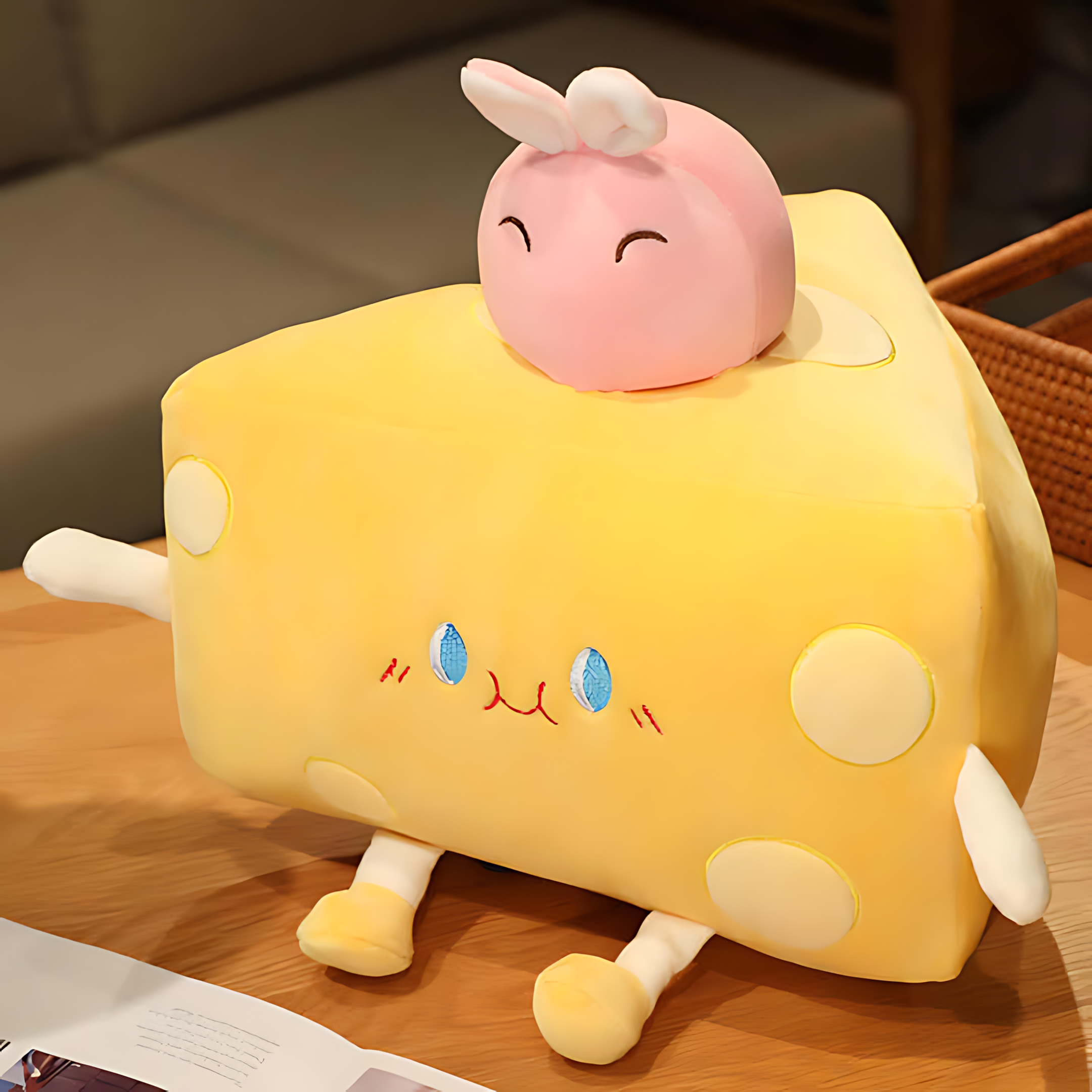 Soft pillow cute animal cheese doll