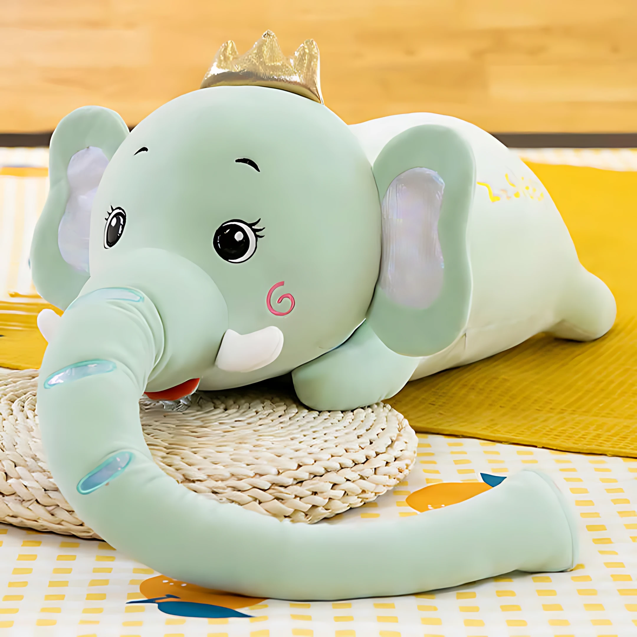 Plush elephant toy long nose pillow
