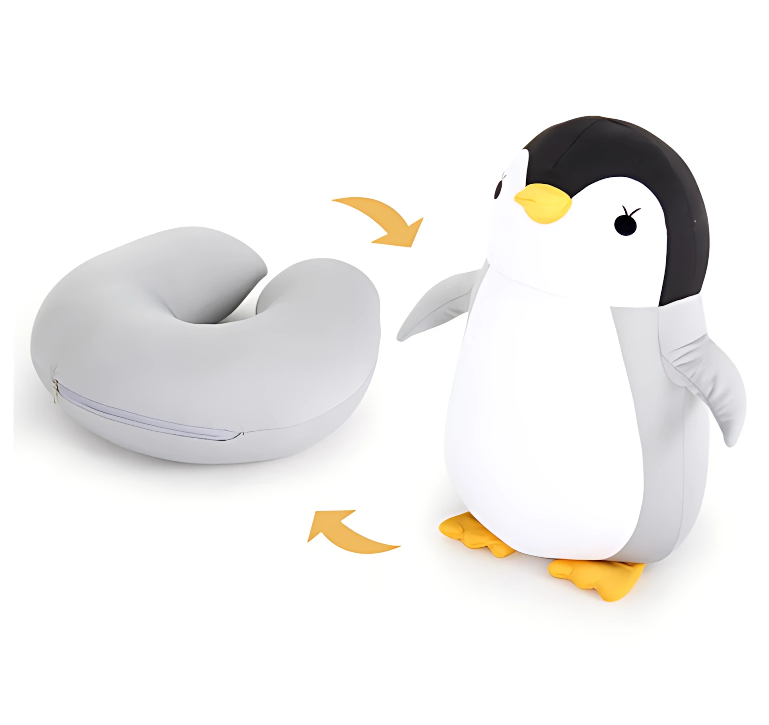 Cute pink stuffed U-shaped pillow